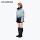 ANN ANDELMAN【明星同款】牛仔短款羽絨服外套藍色毛領(lǐng)加厚面包服 藍色 M