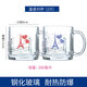 樂(lè )美雅耐熱鋼化玻璃把杯微波爐可用馬克杯咖啡杯牛奶杯泡茶杯子情侶對杯 溫感對杯2個(gè)380ml