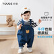 幼歌（YOUGE） 嬰幼兒熊崽牛仔背帶褲2023春季新款寶寶時(shí)尚可愛(ài)褲子 牛仔藍(66-100襠開(kāi)扣) 100 cm