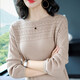 閱櫻T恤女寬松 2022春秋新款長袖T恤女鏤空薄針織衫韓版百搭女士上衣打底小衫氣質(zhì)體恤女外穿秋 駝色 M(95-105斤)
