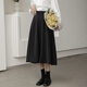 馬克印象高腰黑色西裝a字半身裙女春秋2025新款顯瘦小清新中長(cháng)裙傘裙裙子  MMG2177  黑色 S （建議80-95斤）