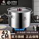 歐頓食品級(jí)圓桶加厚不銹鋼湯桶湯鍋帶蓋商用熬粥桶熬湯鹵肉電磁爐專(zhuān)用 【201食品級(jí)】耐燒湯鍋 40* 26cm