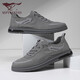七匹狼男鞋夏季休閑鞋男新品冰絲男士帆布鞋韓版低幫板鞋潮一腳蹬懶人鞋 灰色 41 皮鞋碼