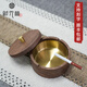 時光林黑胡桃木煙灰缸創(chuàng)意高級感實木煙缸酒店廣告禮品新中式帶蓋防飛灰 圓形煙灰缸【帶蓋】（高檔禮盒）