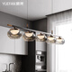 玥梵（YUEFAN）現代簡(jiǎn)約餐廳吊燈輕奢餐桌燈美式創(chuàng  )意個(gè)性玻璃飯廳燈 5頭-長(cháng)110cm【智能調光】