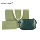 ANDSEEYOU斜挎包女新款頭層牛皮單肩小包女真皮時(shí)尚百搭小包七夕情人節禮物 綠色