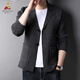 稻草人針織衫男毛衣開(kāi)衫含羊毛外套秋冬毛衣男士男裝毛線(xiàn)衣開(kāi)衫外套衣服 深灰色 170