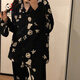 網(wǎng)紅睡衣少女春秋可愛卡通米奇長(zhǎng)袖開衫冬外穿甜美ins家居服套裝21年新款可外穿時(shí)尚日常休閑 黑色米奇【套裝】長(zhǎng)袖 XL【建議115-130斤】