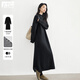 對白格雷系灰色直筒針織連衣裙女2025冬季新款松弛高級感毛衣長(cháng)裙 經(jīng)典黑 XL