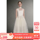 ELLE KIDS同色里襯】夏季女童甜美風A字版U型領親膚背心網(wǎng)紗休閑連衣裙