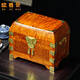 歐西曼 首飾盒擺件奢華實(shí)木金絲楠小葉楨楠明式古典鏡箱帶鎖獨板收納盒 小葉楨楠鏡箱30*20*23cm