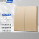 國際電工86型暗裝時(shí)尚大板開(kāi)關(guān)插座金色墻壁家用一開(kāi)單控雙控多控開(kāi)關(guān)面板 二開(kāi)雙控開(kāi)關(guān)