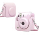 彩友樂(lè )富士mini12相機包保護套拍立得保護殼 instax mini 12相機包收納包數碼包攝影包單肩包背包 淺櫻粉 不含水晶殼