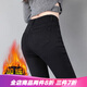 RAMPAGE高品質(zhì)純黑色高腰牛仔褲女2024秋季新款彈力修身顯瘦小腳褲子女 黑色加絨長褲【高品質(zhì)】 29