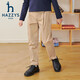 哈吉斯（HAZZYS）品牌童裝男童長(cháng)褲秋新品彈力柔軟舒適休閑簡(jiǎn)約百搭梭織長(cháng)褲 燕麥卡其 155