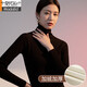 莫代爾新款長(zhǎng)袖T恤秋冬堆堆半高領(lǐng)打底衫女士加絨加厚內(nèi)搭保暖秋衣L 高領(lǐng)-咖啡【薄】 XL 【120-135斤】