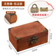 桌面收納盒帶鎖證件盒實(shí)木質(zhì)儲物盒子收納箱密碼家用小木頭箱復古 復古無(wú)圖案中號包角款