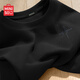名創(chuàng)優(yōu)品（MINISO）男士長袖t恤重磅潮流簡約春秋季寬松大碼華夫格打底衫 黑 XL
