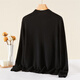 金菊100%山羊絨打底毛衣純色時(shí)尚保暖半高領(lǐng)女式羊絨衫 黑色 XL 