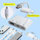 拓思曼 Typec轉(zhuǎn)換器多口USB3.0耳機(jī)充電OTG手機(jī)連接鼠標(biāo)鍵盤U盤tp-c轉(zhuǎn)接頭數(shù)據(jù)線三合一玩云游戲金鏟鏟 蘋果+typec接口小白盒【硬盤耳機(jī)充電數(shù)據(jù)】 0.14m
