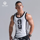 墨立方健身背心男速干跑步競速吸濕排汗運動(dòng)肌肉訓練無(wú)袖籃球衣服 白色 180/100A/XL
