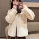 芳嬪毛毛衣服女外套仿皮草秋冬款水時(shí)尚小香風(fēng)短款加厚小個(gè)子上衣百搭 奶白色 L116128斤