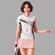 PEIJIKU新款羽毛球服女裝男款套裝短裙褲乒乓球服網(wǎng)球服運動(dòng)氣排球服定制 9036女配淺粉兩折裙褲套裝 L
