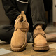 大王椰子雪地靴男士冬季棉鞋哈爾濱加絨保暖皮毛一體防水防滑戶(hù)外男靴子女 甘草色 【輪胎底】抗寒零下30度 42