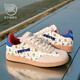 飛躍（Feiyue）女鞋冬季新款趣味印花帆布鞋女時(shí)尚低幫運動(dòng)鞋潮流休閑板鞋子 米灰藍 37