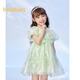 巴拉巴拉童裝女童裙子兒童網(wǎng)紗甜美夏小童寶寶洋氣連衣裙 綠色調00344 120 cm