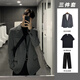 安初夏韓版西裝外套男士休閑套裝高級感春秋季輕熟風(fēng)小西服男裝三件套 深灰西服+棉黑T+西褲 XL 【推薦125-145斤】