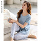 家樂(lè )芬睡衣女士夏季夏天夏款莫代爾短袖長(cháng)褲家居服薄款冰絲女套裝 A823936薄霧藍 XL 碼 （體重120-145斤)