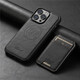 興百興 iPhone15promax手機(jī)殼蘋果15保護(hù)套插卡包磁吸高檔保護(hù)殼商務(wù)男女款外殼皮質(zhì) 15promax黑色