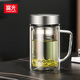 富光 格致玻璃杯雙層帶蓋茶杯茶水分離辦公杯過(guò)濾把手大容量家居館 本色 520ml