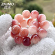 致末（ZHIMO）菩提根手串同款粉紫白玉女繞指柔文玩菩提子佛珠男盤玩手鏈 微醺野莓-胖蘋果-尺碼10-12備注