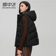 雪中飛羽絨馬甲冬季女小個子連帽時尚百搭背心外套4764 黑色 3XL