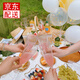 虎神 一次性高腳香檳杯塑料紅酒杯ps透明雞尾酒葡萄酒杯子 【8個(gè)裝】一次性香檳杯180ml 【潔凈透明，增厚耐用】