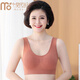 莫代爾 中老年大碼內(nèi)衣女無鋼圈運(yùn)動文胸聚攏防下垂背心式印花胸罩薄 焦糖(2件裝) M 【80-140斤】