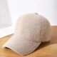 諾芝萌毛茸茸秋冬棒球帽子 女士鴨舌帽 簡(jiǎn)約純色毛絨棒球太陽(yáng)帽女NC728 純色卡其色 均碼 可調節