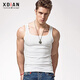 續點(diǎn)方領(lǐng)背心男夏季緊身健身修身運動(dòng)打底衫彈力男士背心汗衫無(wú)袖t恤 白色 3XL 碼155-165斤左右修身版型