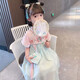 女童漢服連衣裙2025新款兒童中國(guó)風(fēng)古裝唐裝夏季女寶寶洋氣公主裙 婉約粉【送挎包+眉心貼頭花】 110 （90-100cm）