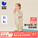 minibala巴拉嬰幼兒連體衣條紋背帶假兩件可外穿寶寶衣服新款2025秋新款 白咖色調00415 90cm
