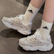 阿迪達斯 （adidas）三葉草跑步鞋女鞋男鞋2025秋季新款厚底老爹鞋運動(dòng)鞋透氣休閑鞋 IF6551白色淺灰石英色 36