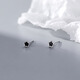 琪苗芃999足銀四葉草耳釘男女新潮款通用簡(jiǎn)約養耳洞純銀黑滴膠耳飾 星星小款