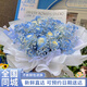 植伴密西根碎冰藍漸變玫瑰花束鮮花速遞同城女友生日禮物老公表白配送 【可愛(ài)超膘】12朵碎冰藍玫瑰花束 不含花瓶