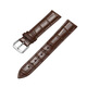 尚智戴通用平直接口男女牛皮手表表帶 適用天梭天王羅西尼海鷗上海DW依波針扣替換腕帶 棕色 銀扣【送工具】 接口寬度：20mm