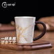 歸銀堂杯子純銀999水杯足銀手工鎏金蘭花把手杯咖啡牛奶辦公室茶杯送禮 220ml+證書+禮盒