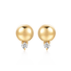 瑪貝爾（MaBelle）/18K黃  單顆粒小燈泡鉆石耳釘一對 （塑膠配金耳迫）小巧精致  兩顆粒主石共5分 18K黃金 鉆石耳釘一對