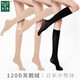 永春女士中筒襪小腿襪子女 及膝筒美腿襪 日系簡(jiǎn)約風(fēng)學(xué)生 天鵝絨中筒 膚2黑1