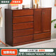 冉鹿實(shí)木斗柜臥室現代簡(jiǎn)約客廳高款電視柜衣物收納櫥小戶(hù)型帶門(mén)柜子  【六斗雙門(mén)】板栗色140*43*105cm